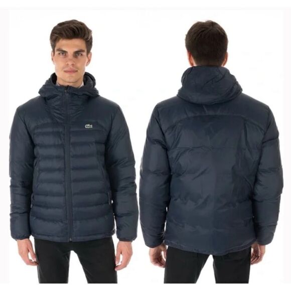 Lacoste Blouson Lightweight
Hooded Down Jacket Navy  Blue
Size XL - Picture 1 of 9